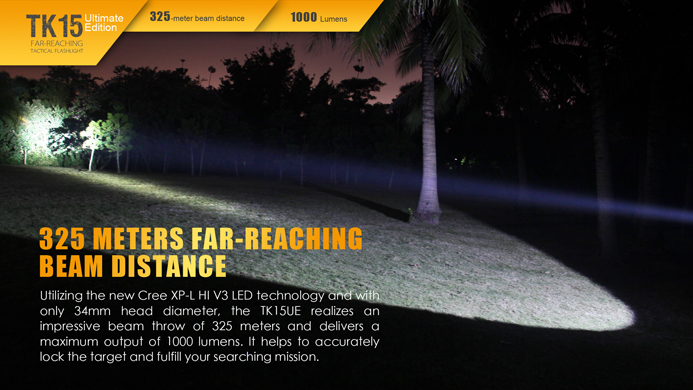  Fenix TK15UE Flashlight 1000 Lumens Tactical Light