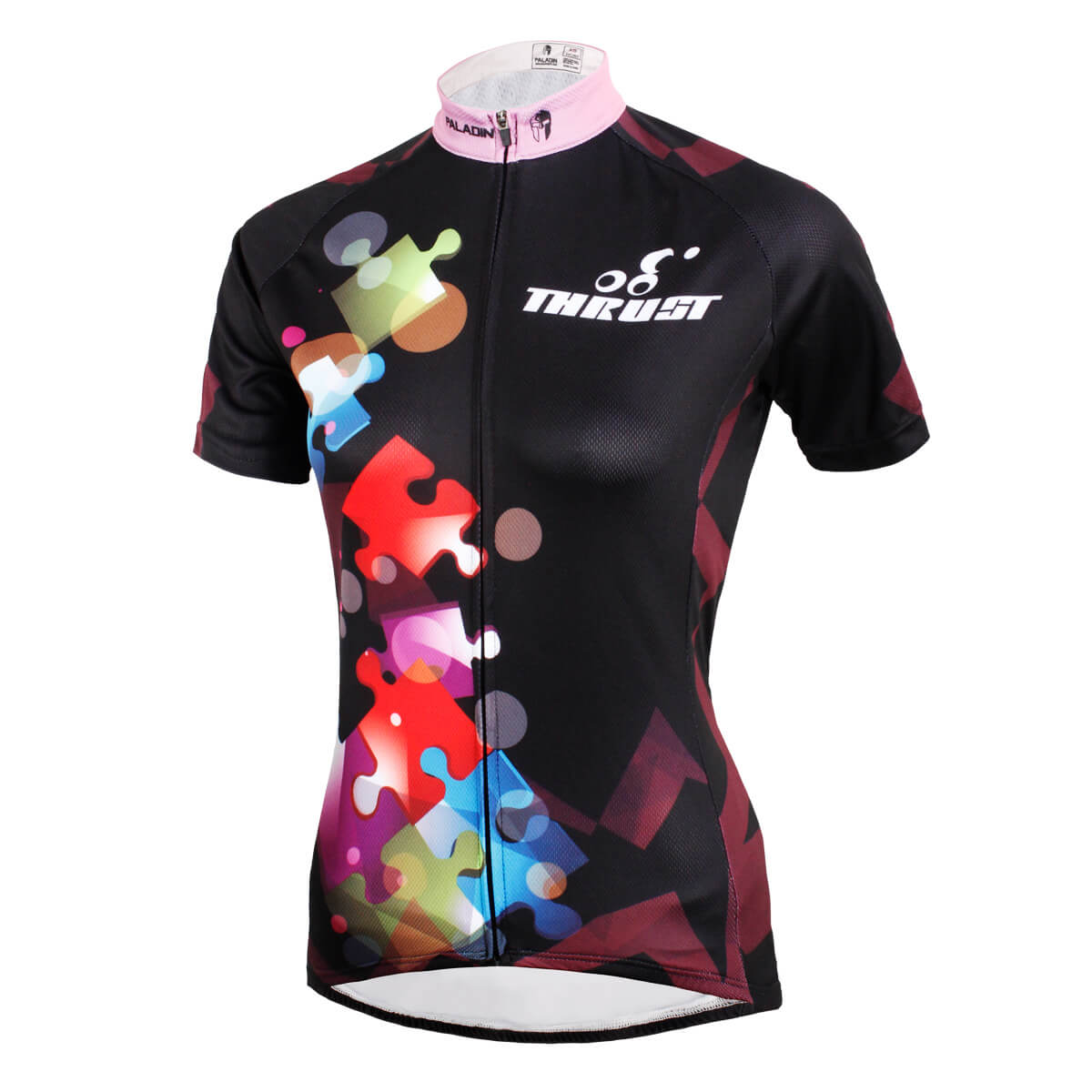 3D Colorful Puzzle Bike Jerseys Black Short Sleeve Cycling Shirts | Chogory
