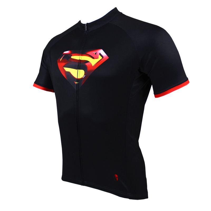 Black Short Sleeve Superman Cycling 