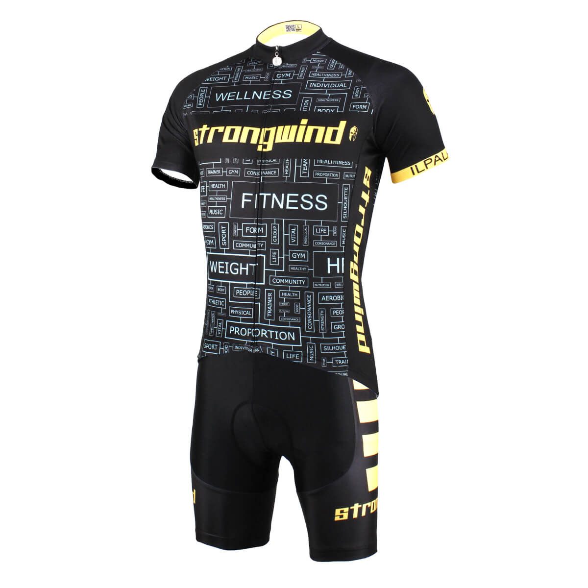 Men Strong Wind Design Black Cycling Suits With Bike Jersey and bib ...