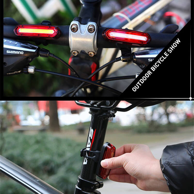LED Bike Light USB Rechargeable Bicycle Tail Light Ultra Bright 3 Modes Enerdock Bicycle Taillight Waterproof Bicycle Warning Lamp Suitable for Helmet and Bike Tube 