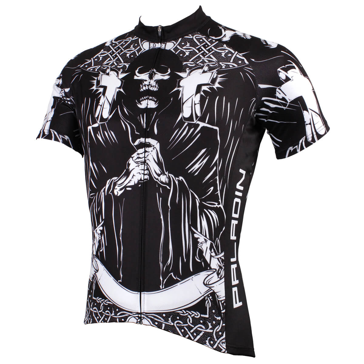 Unique design black cycling jerseys Pray printed jersey for men