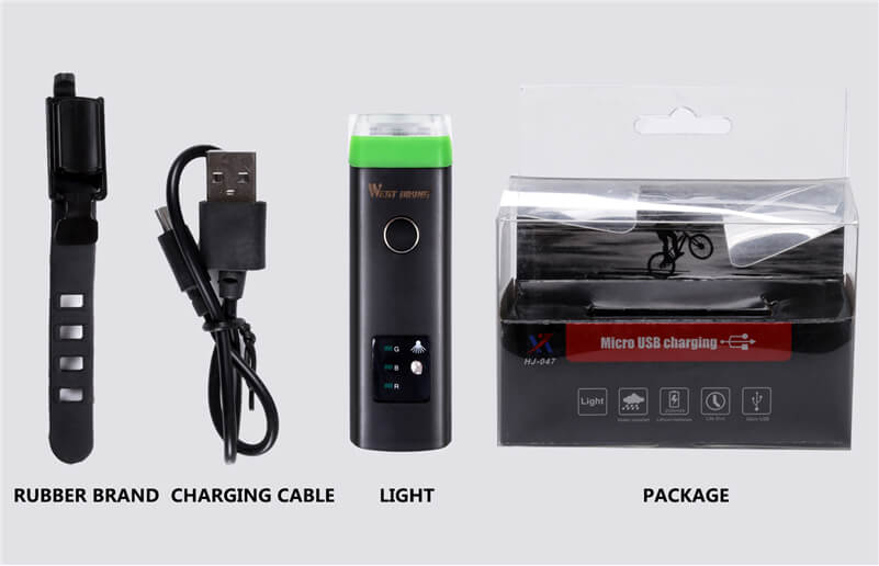 Waterproof USB Rechargeable Cycling Light 4 Modes Bike Light
