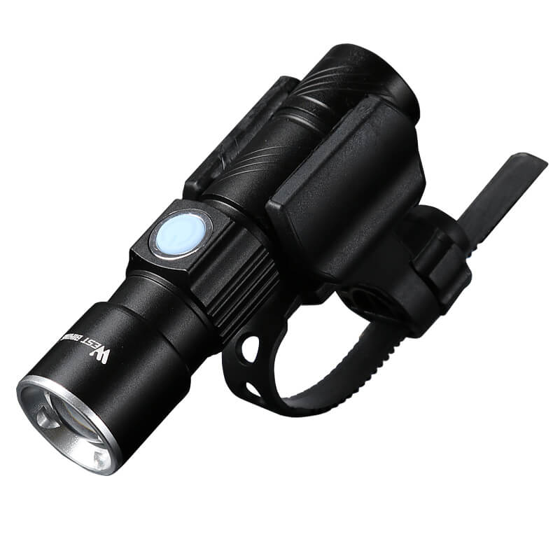 Bicycle Rechargeable Q5 LED Tactical USB Flashlight Torch Zoom Portable Lighting 