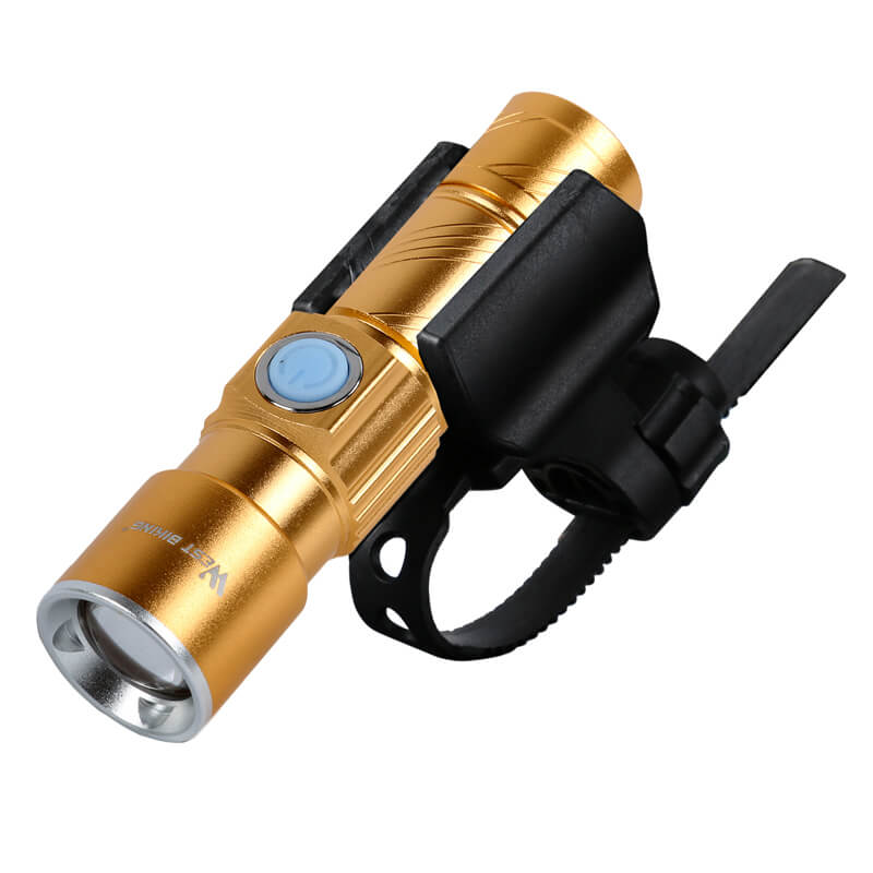 CREE Q5 Bicycle Front LED Flashlight USB Rechargeable Cycling Light