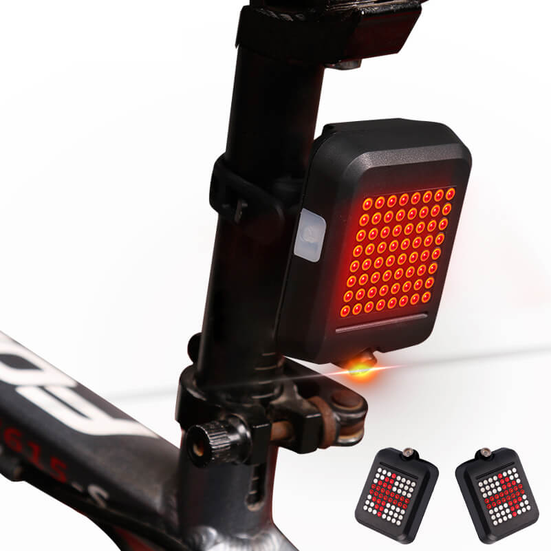 Laser Bicycle Tail light USB MTB Bike Automatic Turn Signals Safety Warning Light
