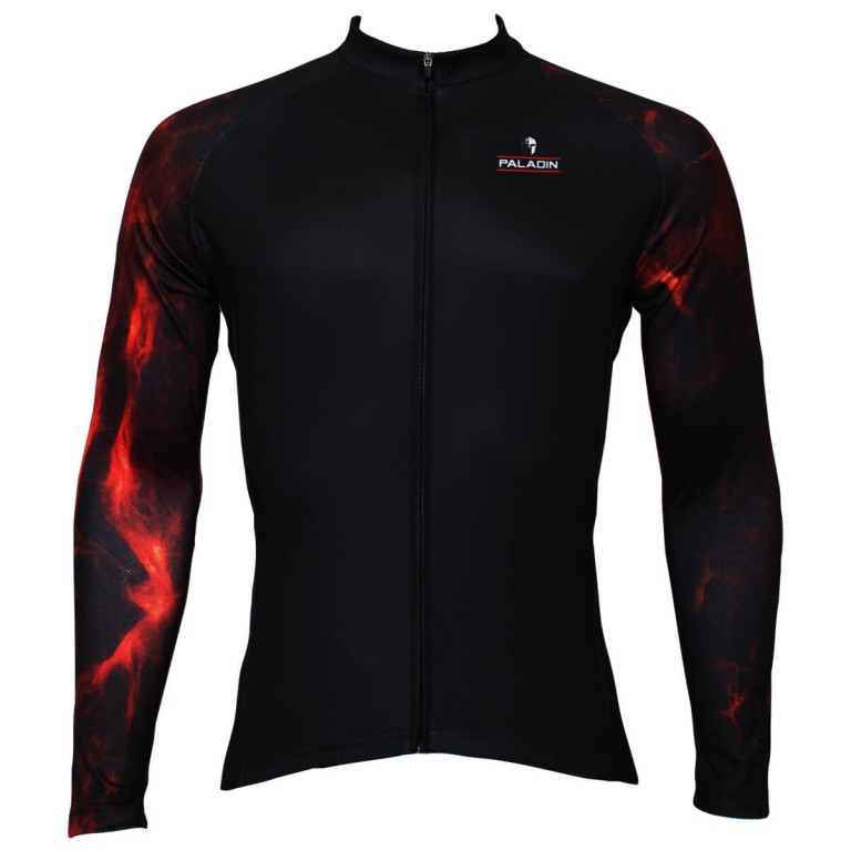 Full Zipper Black Mens Lava Sleeve Cycling Jerseys | Chogory