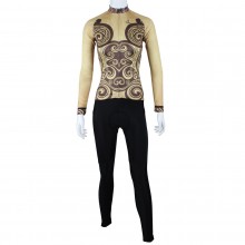 Women Royal Ceremony Design Light Yellow Cycling Suits