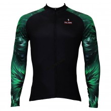 Green Wood Style Sleeves Black Mens Bicycle Jerseys