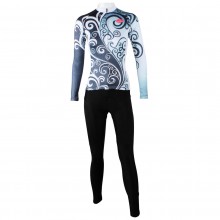 Classic Flowers Design Long Sleeve Women Cycling Suits