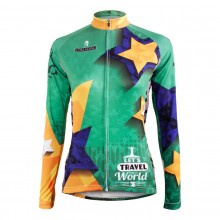 Let's Travel the World Long Sleeve Cycling Jerseys For Girls
