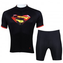 Short Sleeve Superman Cycling Suits For Men's With Jersey and Padded Shorts