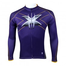 X-Men Logo Mens Cycling Jerseys Wolverine Full Zipper Blue Bike Jersey