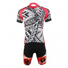 Red Thorn Design Cycling Suits With Jersey and Padded Bib Shorts