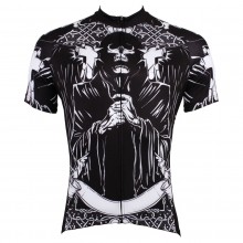 Unique design black cycling jerseys Pray printed jersey for men